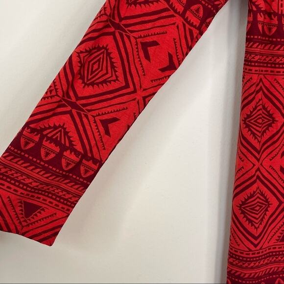 Soft Surroundings Kalahari red embroidered V neck long sleeve tunic top boho M - Picture 5 of 8